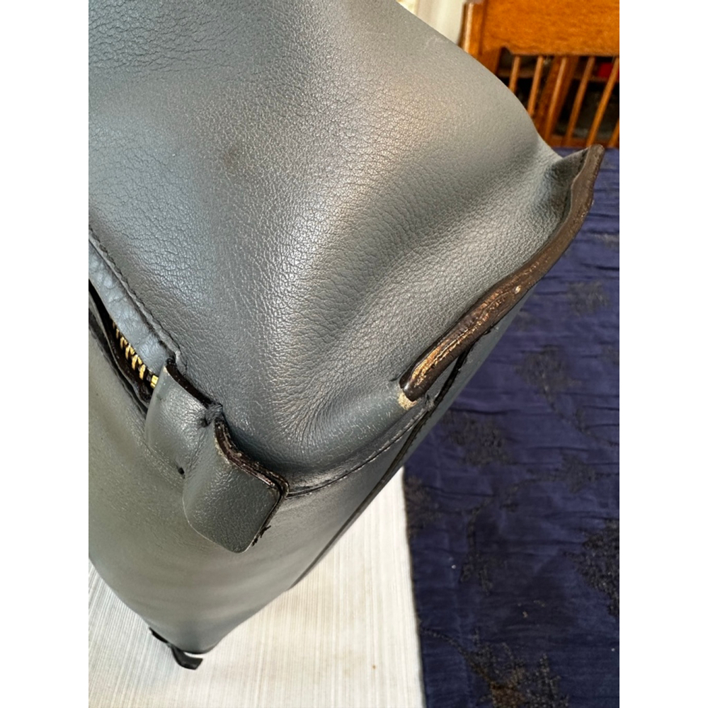Chloé Leather Slate Blue Leather & Gray Suede Tote Bag - Picture 9 of 16